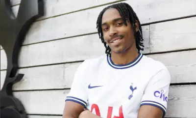 Djed Spence is now at Spurs. (Image: Official Spurs website)