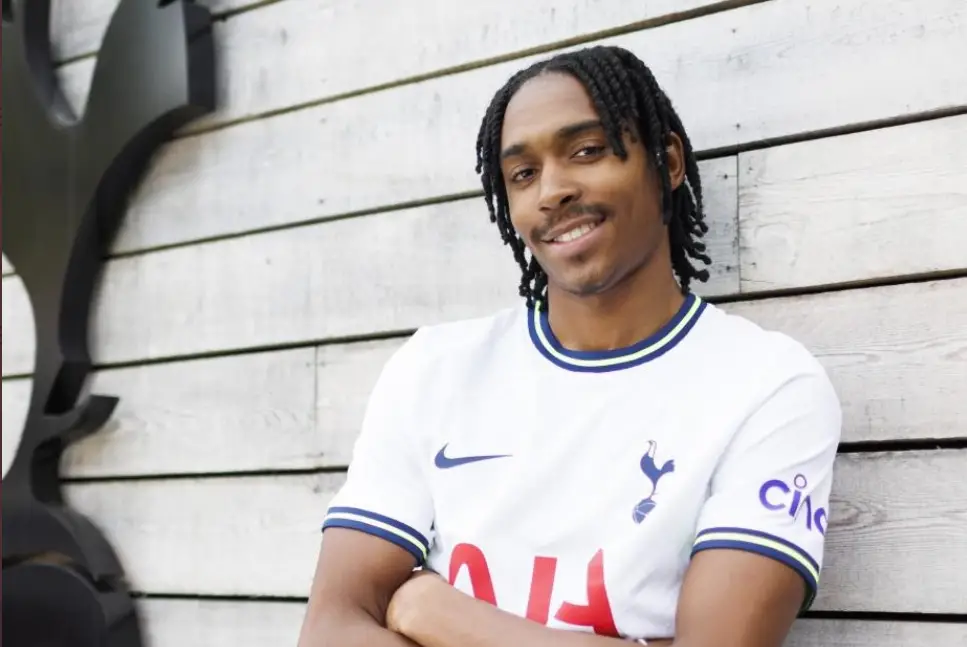 Djed Spence is now at Spurs. (Image: Official Spurs website)