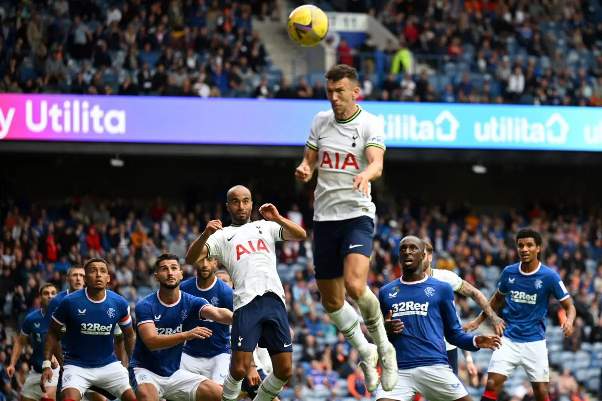 Ivan Perisic in action for Tottenham against Rangers.