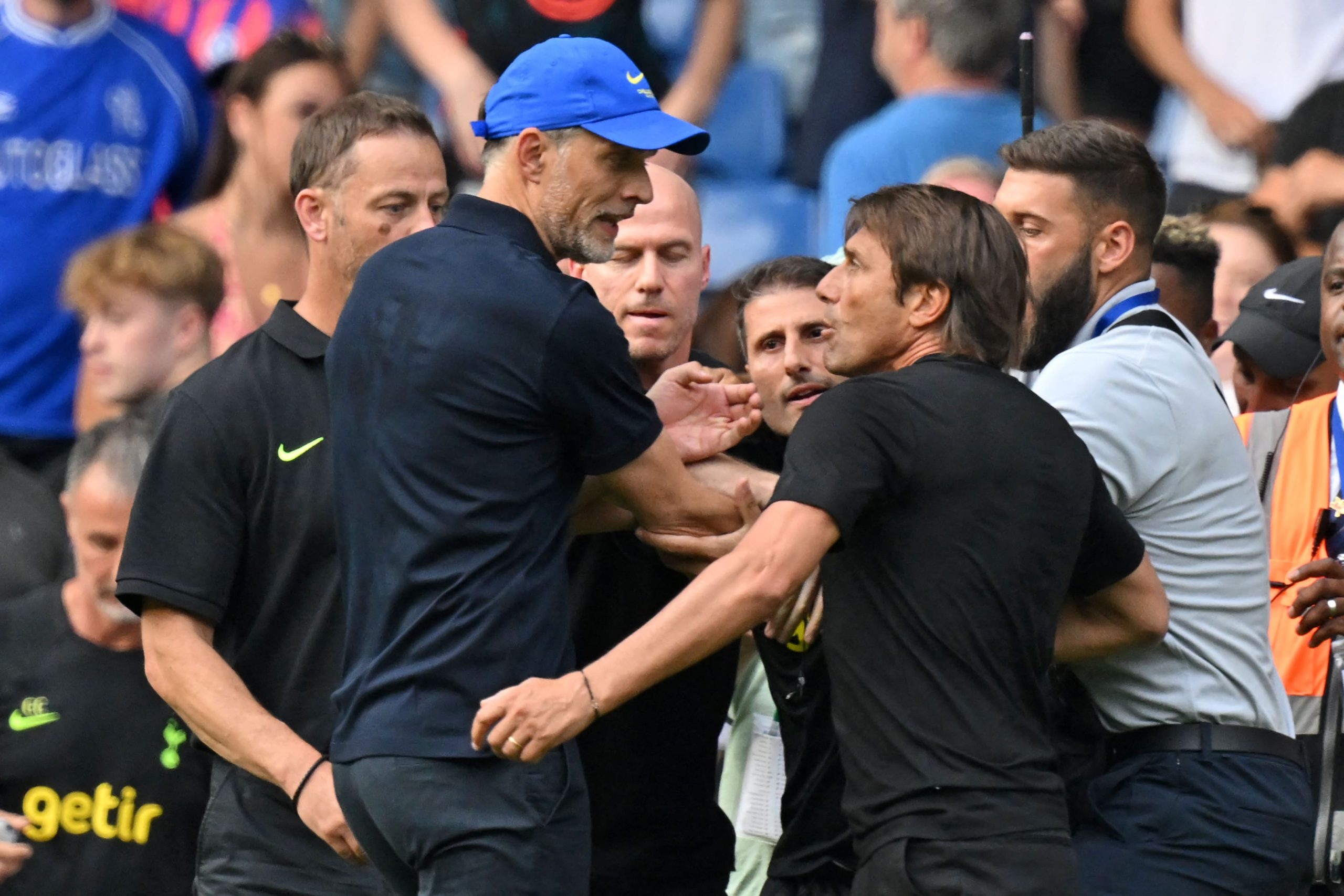 No ban for Tottenham Hotspur boss Antonio Conte after touchline tussle with Thomas Tuchel.