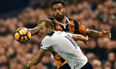Harry Kane vies with Hull City's Tom Huddlestone. (Image: GLYN KIRK/AFP via Getty Images)