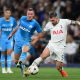 Jordan Veretout of Marseille battles for possession with Pierre-Emile Hojbjerg of Tottenham Hotspur. (Photo by Shaun Botterill/Getty Images)