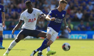 Tottenham Hotspur's Victor Wanyama vies with Leicester City's James Maddison during a Premier League match in September 2019.