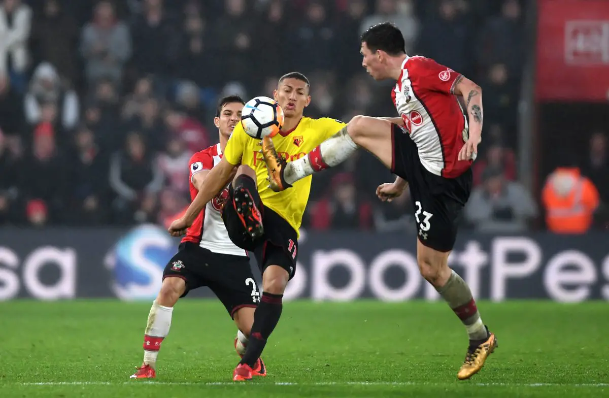 Blast from the Past: Pierre-Emile Hojbjerg of Southampton controls the ball despite an incoming challenge from Richarlison de Andrade of Watford. (Photo by Mike Hewitt/Getty Images)