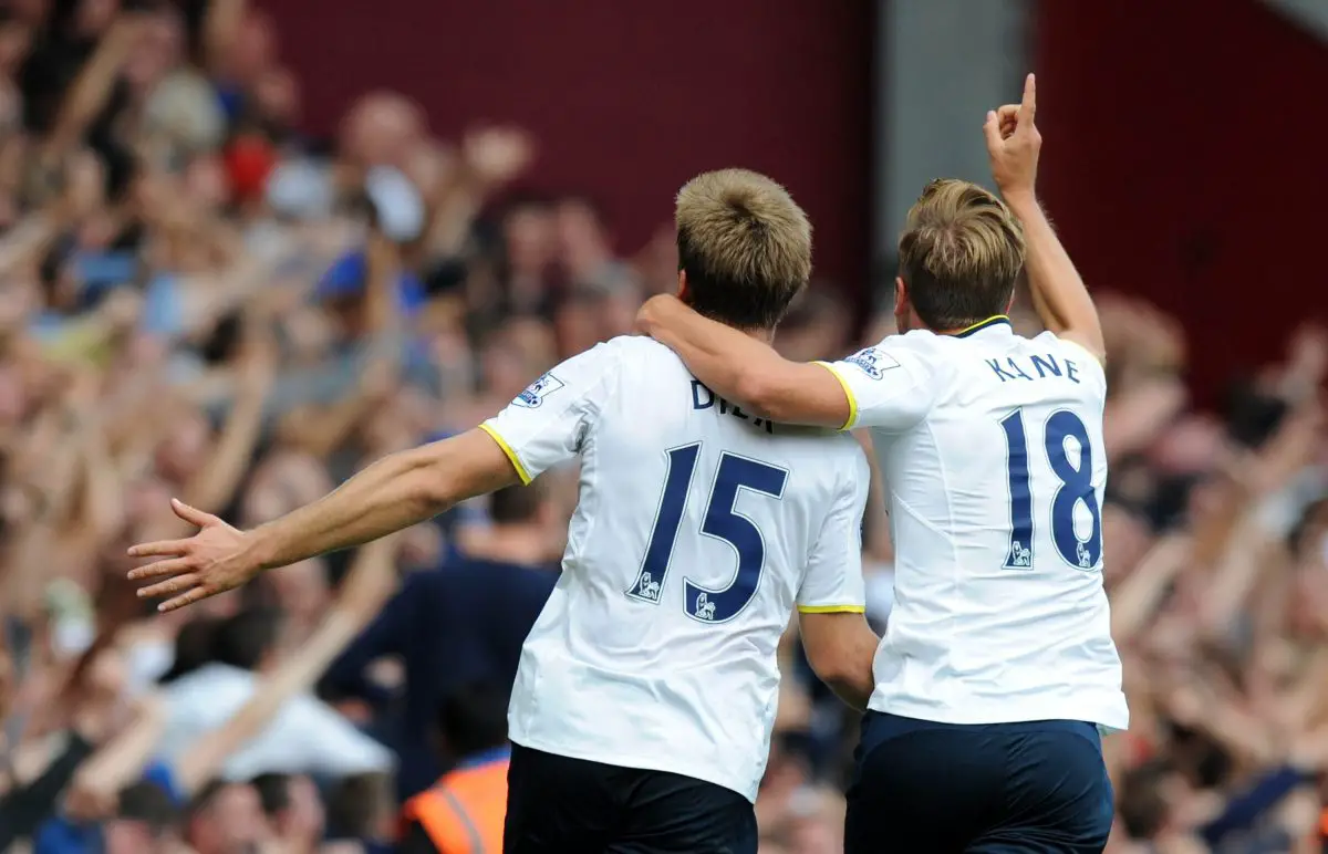 Eric Dier celebrates with Tottenham Hotspur's Harry Kane against West Ham United. 
