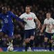 Romelu Lukaku of Chelsea vies for the ball with Tottenham Hotspur's Harry Kane in January 2022.