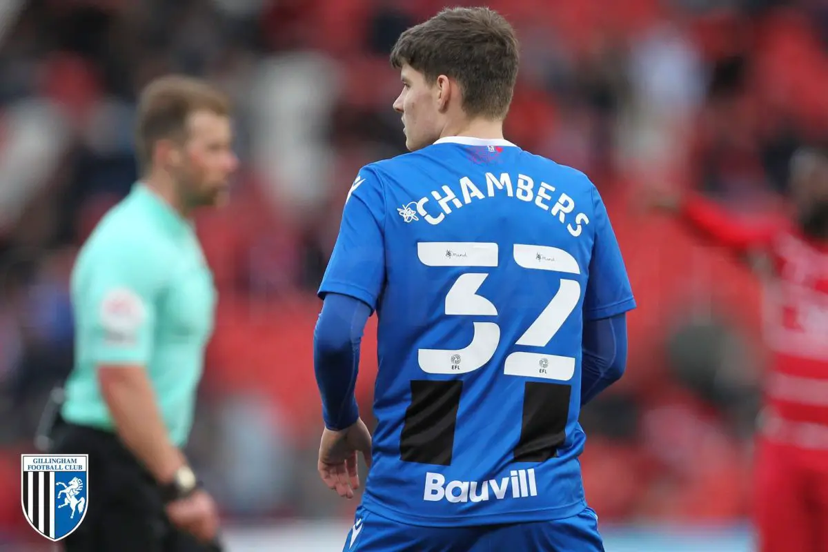 Josh Chambers of Gillingham had a trial at Tottenham Hotspur. (Image: Official Gillingham website(