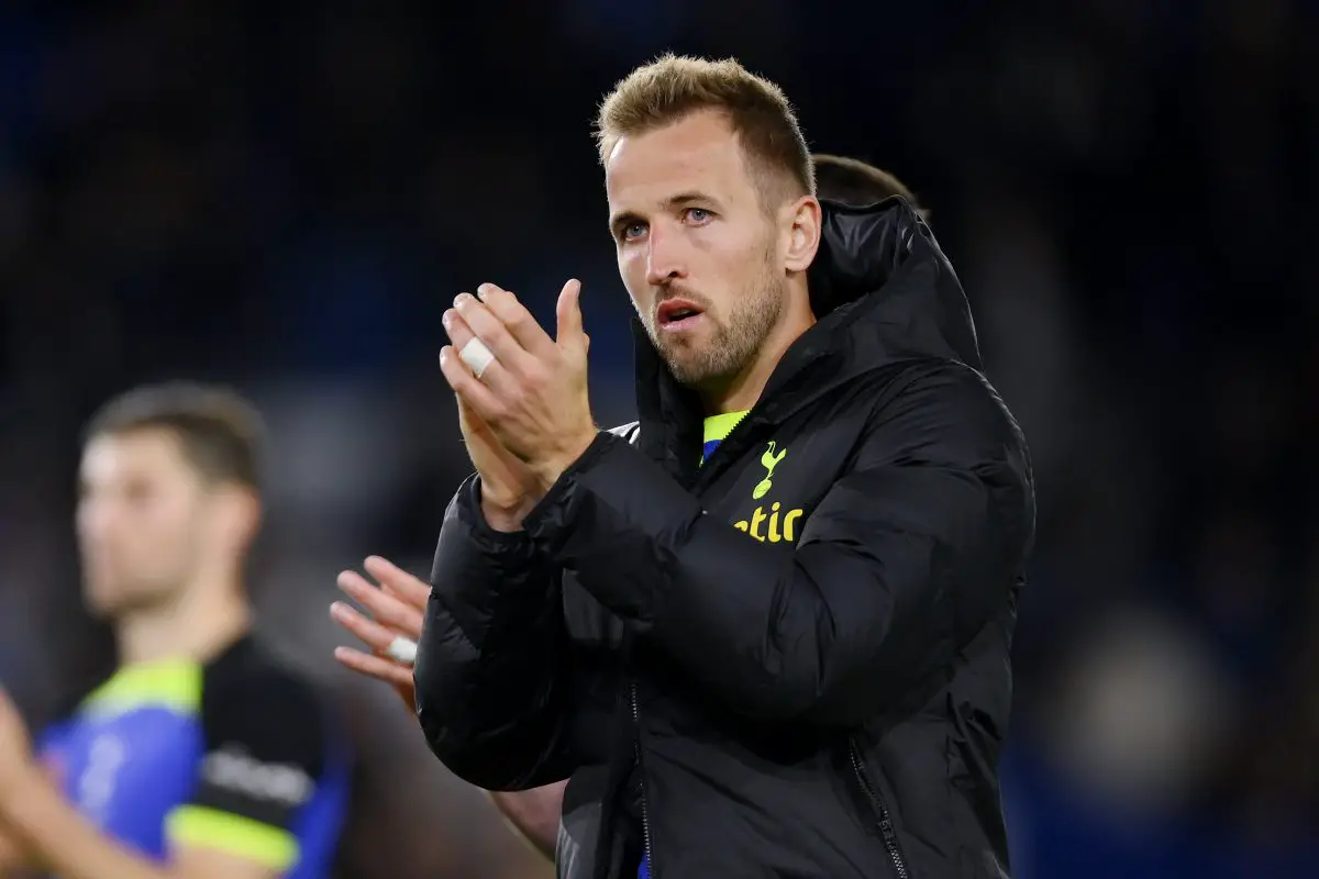 Harry Kane of Tottenham Hotspur applauds the fans after a 1-0 win against Brighton and Hove Albion at the Amex.