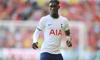 NOTTINGHAM, ENGLAND - AUGUST 28: Yves Bissouma of Tottenham in action during the Premier League match against Nottingham Forest.