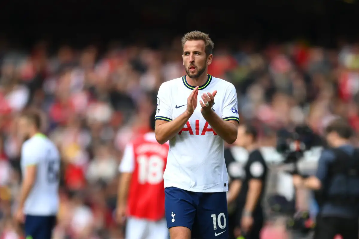 Tottenham superstar Harry Kane needs to tread carefully against Liverpool to avoid being suspended against Leeds United.  (Photo by Shaun Botterill/Getty Images)
