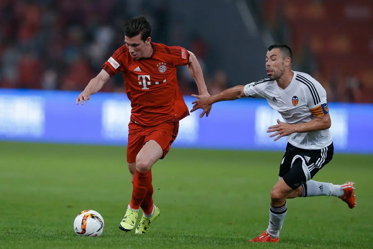 Pierre Hojbjerg with Javier Fuego of Valencia CF in 2015.  