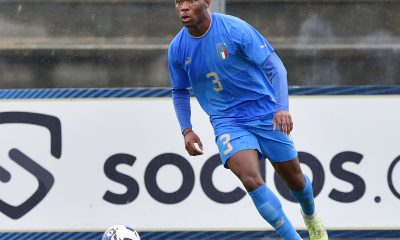 CASTEL DI SANGRO, ITALY - SEPTEMBER 26: Iyenoma Destiny Udogie of Italy U21 in action during the International Friendly Match between Italy U21 and Japan U21 at Stadio Teofilo Patini on September 26, 2022 in Castel di Sangro, Italy. (Photo by Giuseppe Bellini/Getty Images)