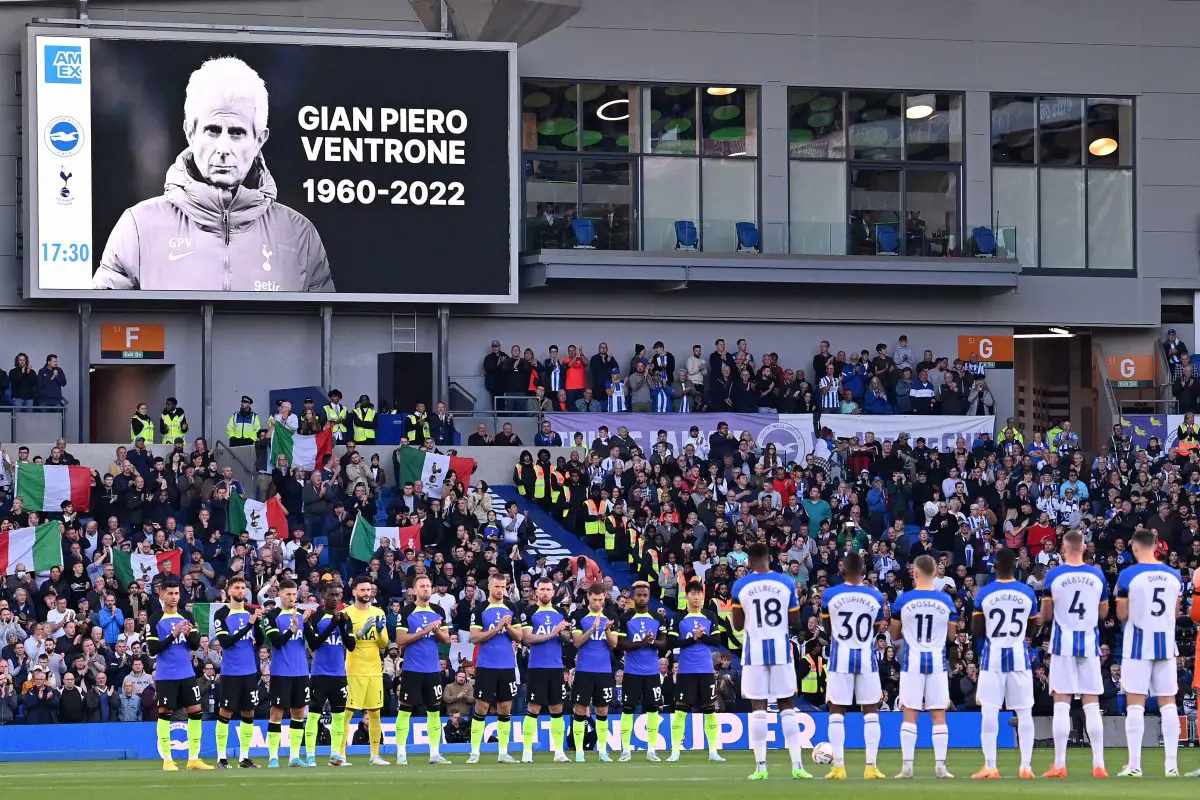 Antonio Conte praises Tottenham Hotspur for how they have remembered Gian Piero Ventrone. (Photo by GLYN KIRK/AFP via Getty Images)