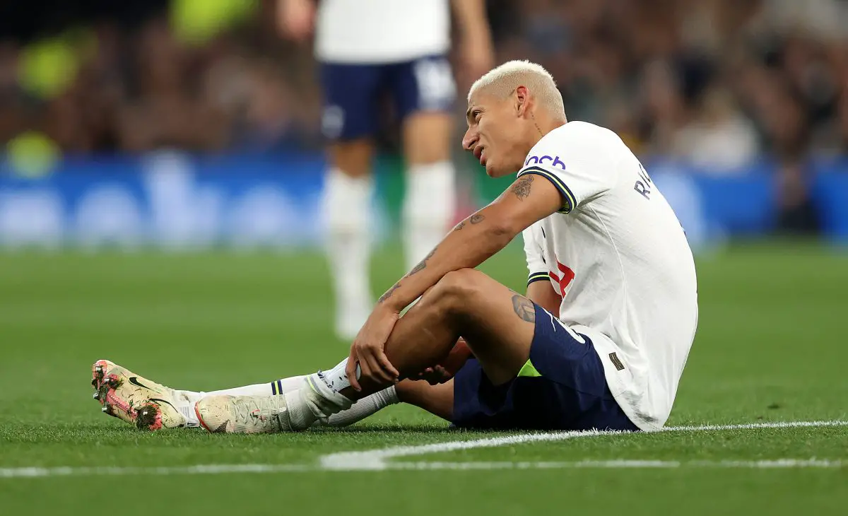 Richarlison down injured for Tottenham Hotspur against Everton