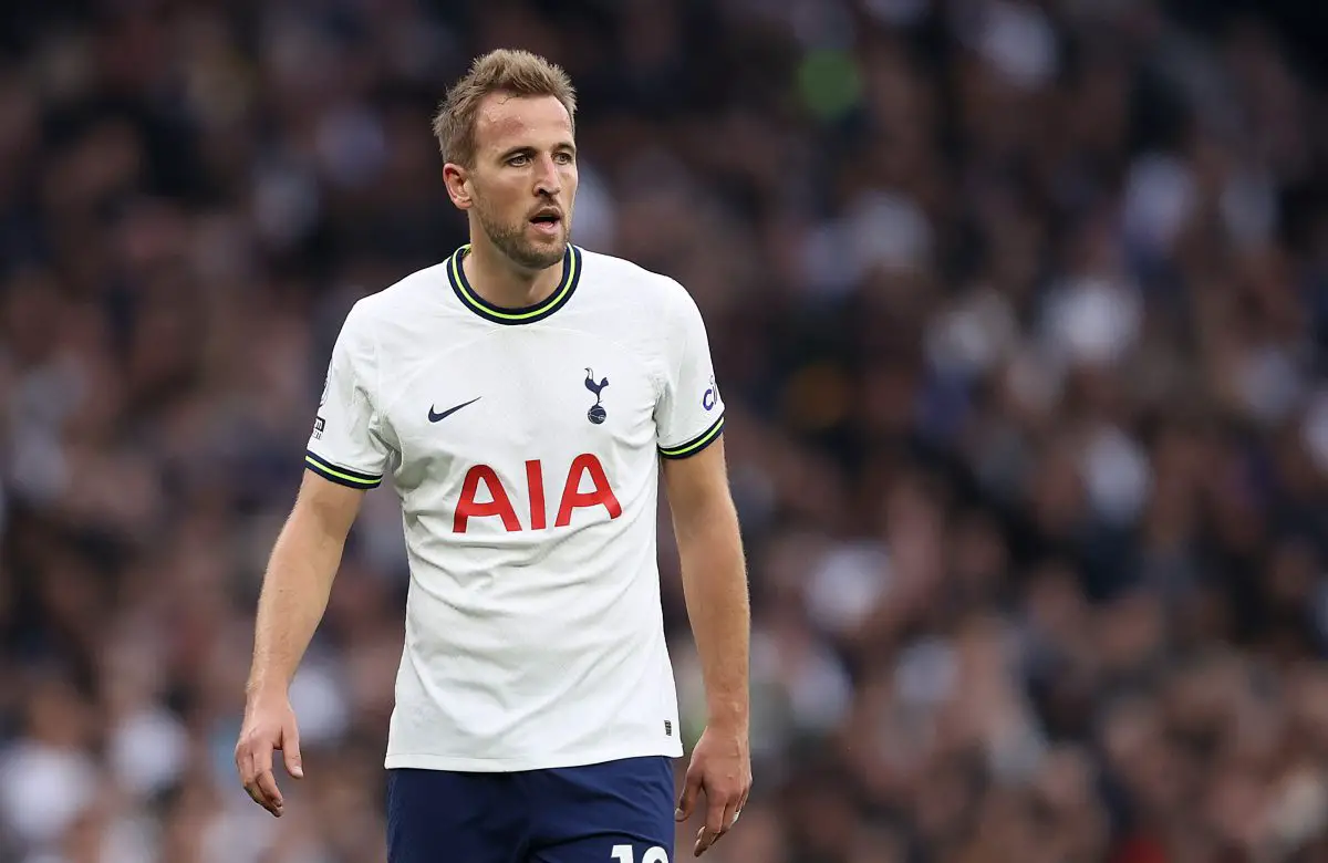 Harry Kane of Spurs during the Premier League match between Tottenham Hotspur and Newcastle United at Tottenham Hotspur Stadium on October 23, 2022 in London, England.