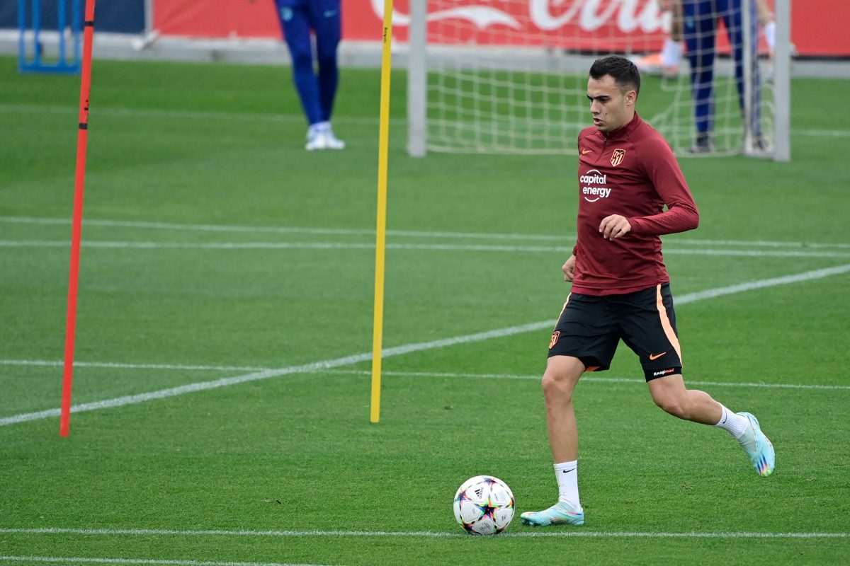 Atletico Madrid's Spanish defender Sergio Reguilon attends a training session at the club's training ground in Majadahonda near Madrid on October 31, 2022 on the eve of their UEFA Champions League football match against Porto. (Photo by JAVIER SORIANO/AFP via Getty Images)