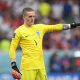 Jordan Pickford in action for England at the 2022 FIFA World Cup. (Photo by Stu Forster/Getty Images)