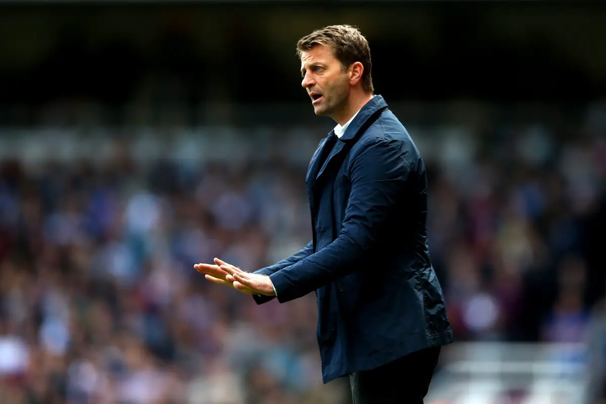 Tim Sherwood the Spurs manager reacts during the Barclays Premier League match between West Ham United and Tottenham Hotspur at Boleyn Ground on May 3, 2014 in London, England. (Photo by Paul Gilham/Getty Images)