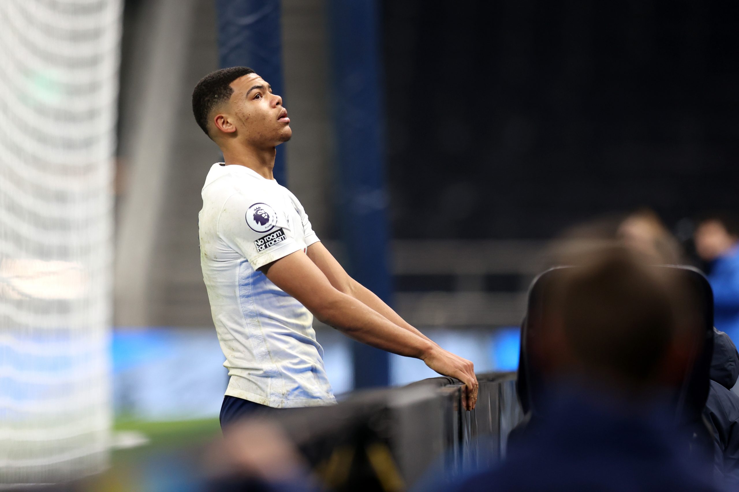 LONDON, ENGLAND - JANUARY 17: Dane Scarlett of Tottenham reacts to a missed chance during the Premier League 2 match between Tottenham Hotspur U23 and Blackburn Rovers U23 at Tottenham Hotspur Stadium on January 17, 2022 in London, England. (Photo by Alex Pantling/Getty Images)