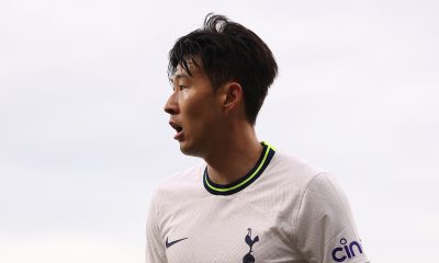 Heung-Min Son of Tottenham Hotspur looks on during the Premier League match between AFC Bournemouth and Tottenham Hotspur at Vitality Stadium on October 29, 2022 in Bournemouth, England