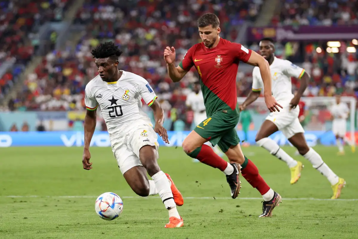 Mohamed Kudus in action for Ghana against Portugal.(Photo by Julian Finney/Getty Images)