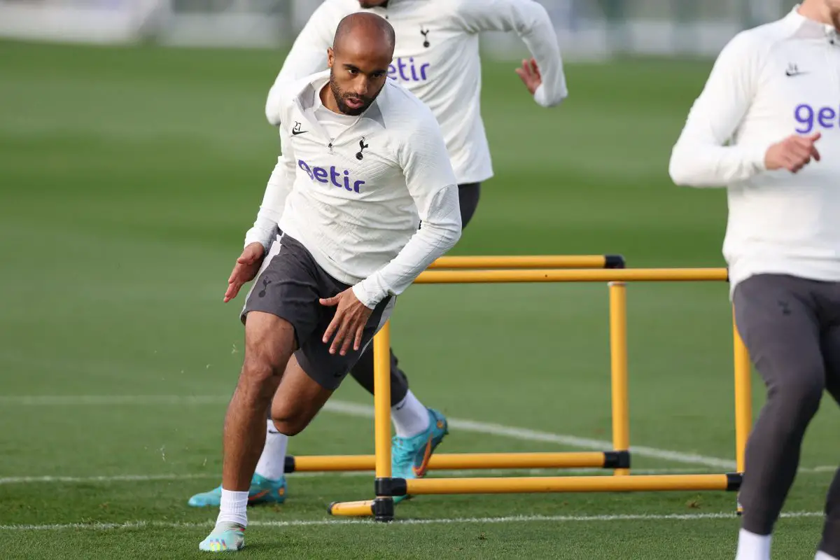 Tottenham star Lucas Moura apologizes for Everton mistake. (Photo by ADRIAN DENNIS/AFP via Getty Images)