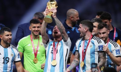 Alexis Mac Allister of Argentina lifts the FIFA World Cup.