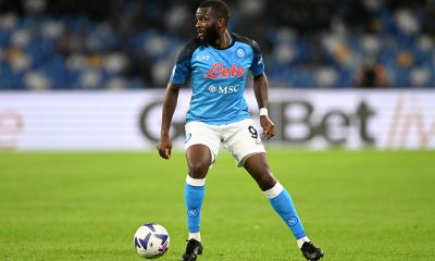Tanguy Ndombele of SSC Napoli during the Serie A match between SSC Napoli and Empoli FC at Stadio Diego Armando Maradona on November 08, 2022 in Naples, Italy. (Photo by Francesco Pecoraro/Getty Images)