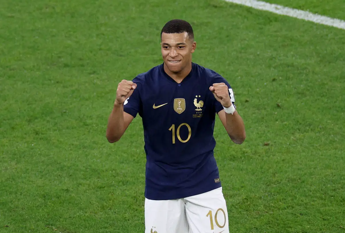 Kylian Mbappe has scored five goals for France at the 2022 FIFA World Cup. (Photo by Elsa/Getty Images)