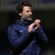 GILLINGHAM, ENGLAND - NOVEMBER 27: Danny Cowley, manager of Portsmouth acknowledges the fans following the Sky Bet League One match between Gillingham and Portsmouth at MEMS Priestfield Stadium on November 27, 2021 in Gillingham, England. (Photo by Jacques Feeney/Getty Images)