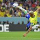 Richarlison of Brazil scores their team's second goal during the FIFA World Cup Qatar 2022 Group G match between Brazil and Serbia at Lusail Stadium on November 24, 2022 in Lusail City, Qatar