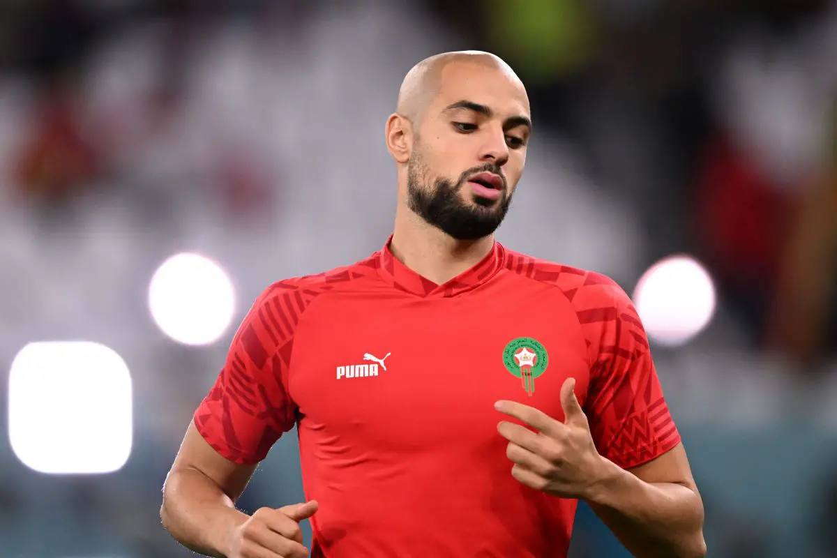 Morocco's midfielder Sofyan Amrabat is on the radar of Liverpool and Tottenham Hotspur. (Photo by KIRILL KUDRYAVTSEV/AFP via Getty Images)