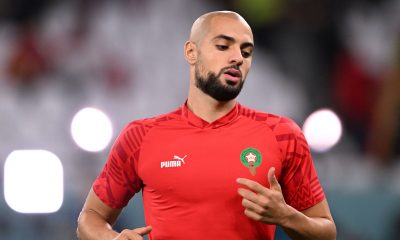 Morocco's midfielder Sofyan Amrabat is on the radar of Liverpool and Tottenham Hotspur. (Photo by KIRILL KUDRYAVTSEV/AFP via Getty Images)