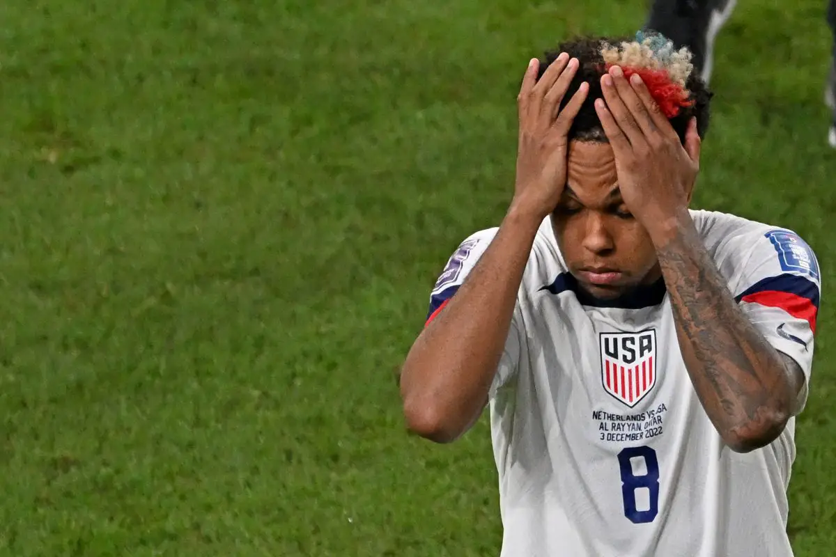 Weston McKennie in action for the USA at the 2022 FIFA World Cup. (Photo by RAUL ARBOLEDA/AFP via Getty Images)