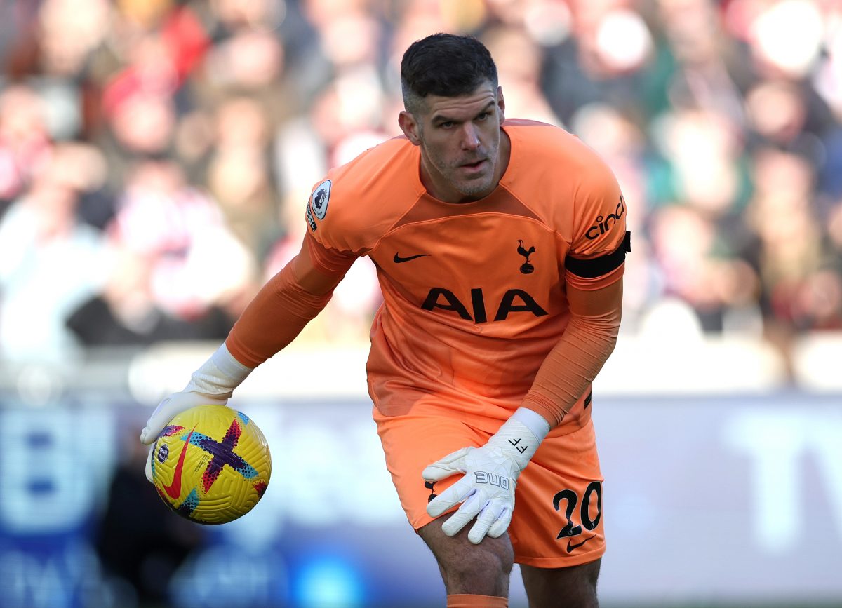 Goalkeeper Fraser Forster in action for Tottenham Hotspur. (Photo by Eddie Keogh/Getty Images)
