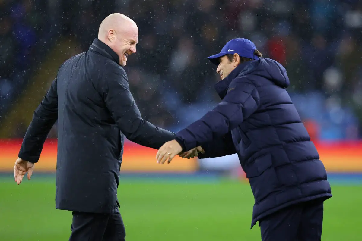 Antonio Conte of Tottenham Hotspur with former Burnley manager, Sean Dyche. (Photo by Alex Livesey/Getty Images)
