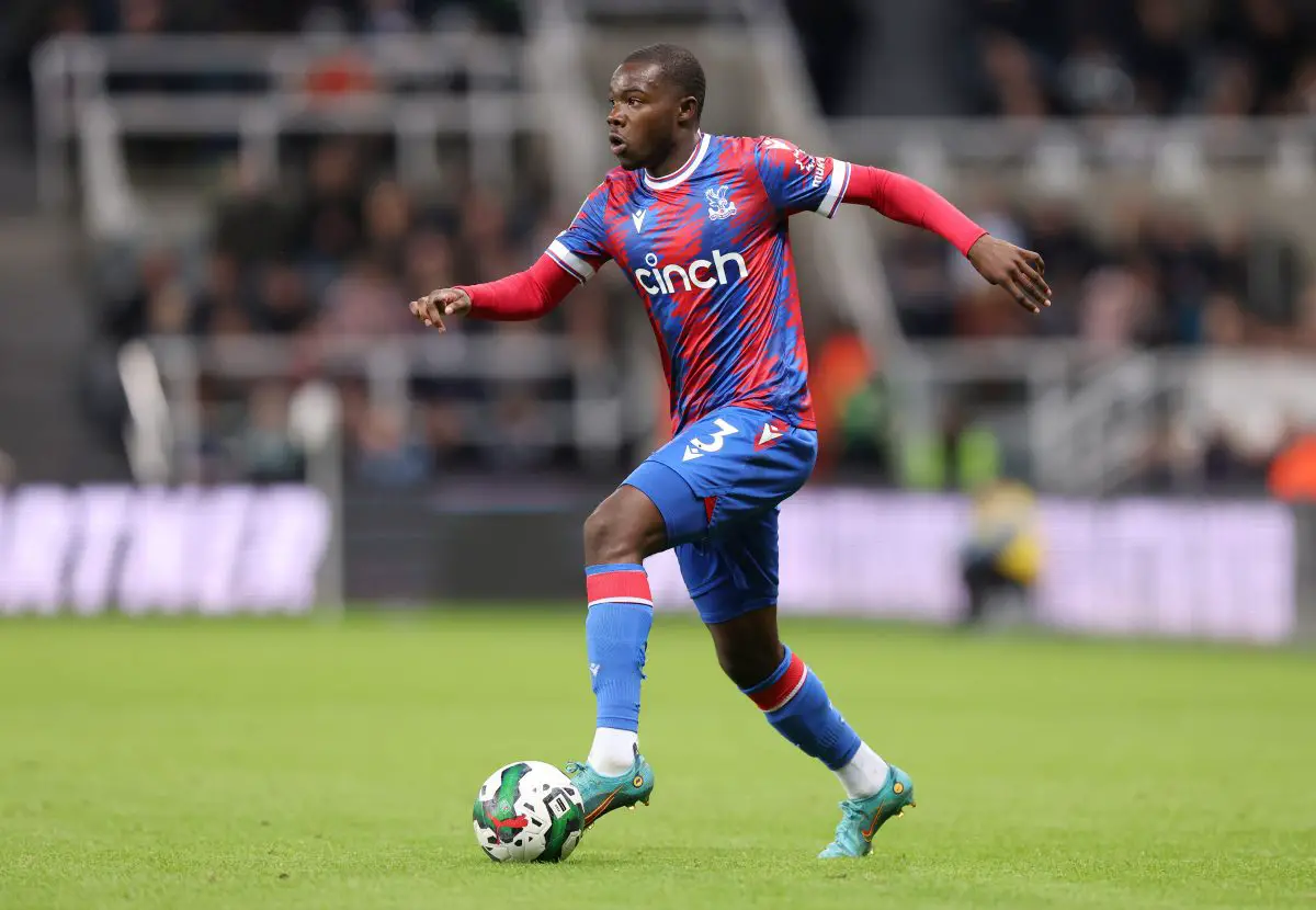 Tyrick Mitchell of Crystal Palace runs with the ball.