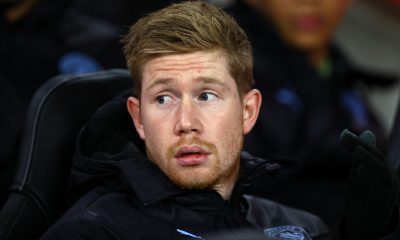 Kevin De Bruyne of Manchester City looks on from the bench prior to the Carabao Cup Quarter Final match between Southampton and Manchester City at St Mary's Stadium on January 11, 2023 in Southampton, England. (Photo by Michael Steele/Getty Images)