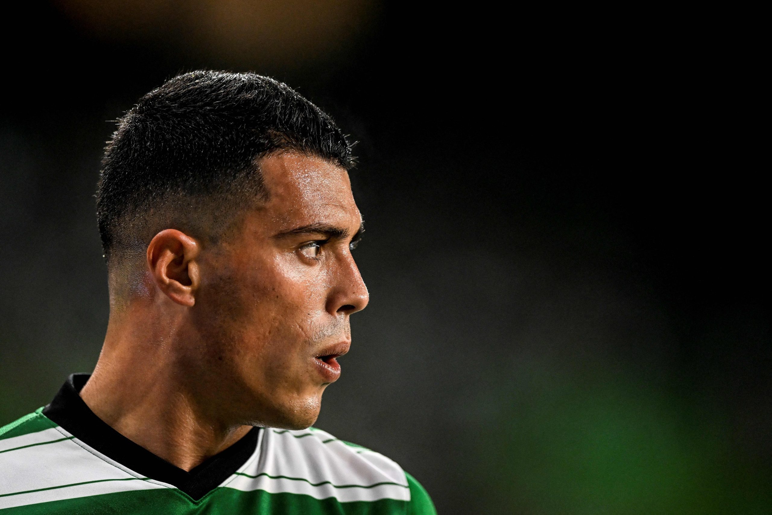 Sporting Lisbon's Spanish defender Pedro Porro looks on during the Portuguese league football match between Sporting CP and FC Vizela at the Jose Alvalade stadium in Lisbon on January 20, 2023.