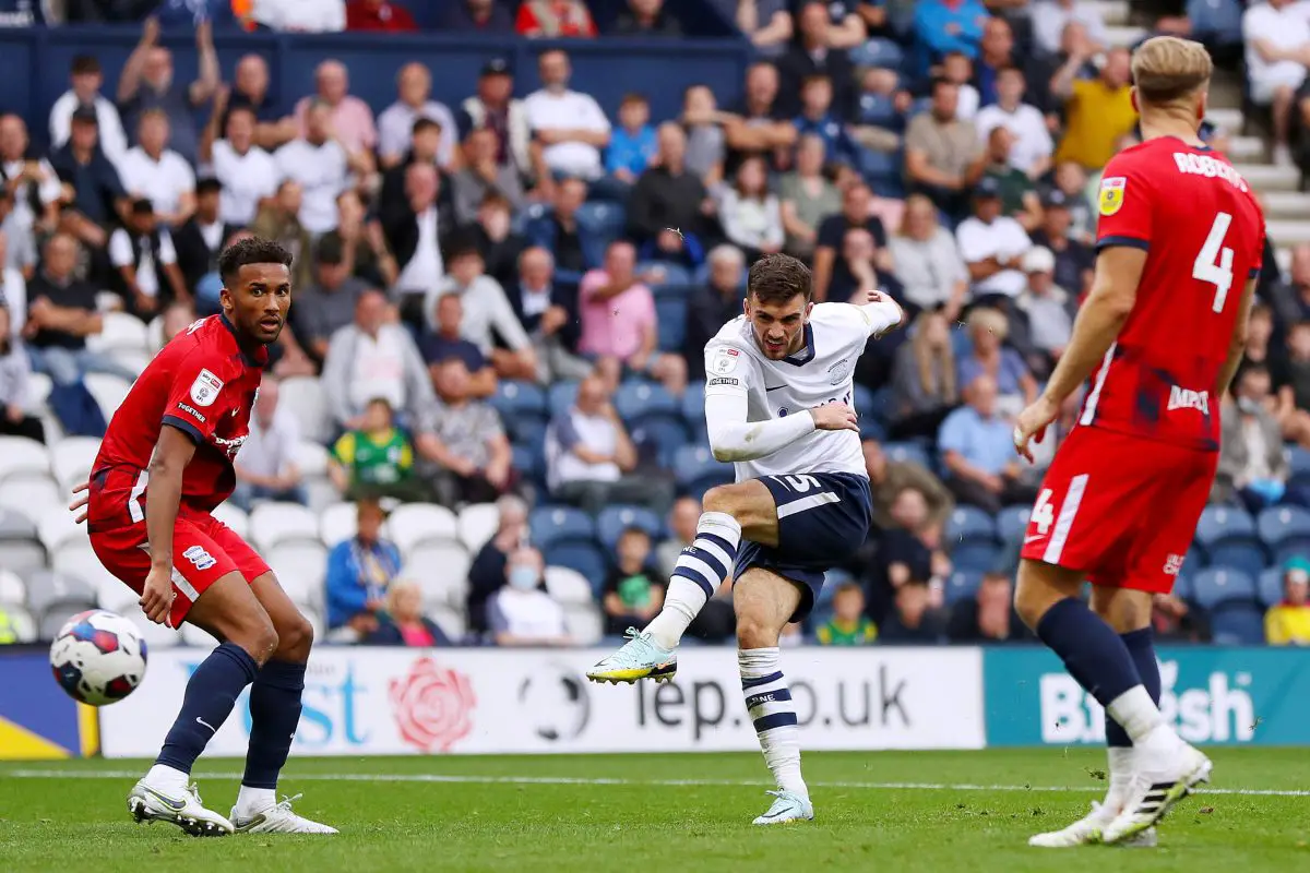 Tottenham Hotspur loanee Troy Parrott in action for Preston. (Photo by Charlotte Tattersall/Getty Images)