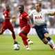 Naby Keita of Liverpool (L) is challenged by Harry Kane of Tottenham Hotspur during the Premier League match between Tottenham Hotspur and Liverpool FC at Wembley Stadium on September 15, 2018 in London, United Kingdom. (Photo by Julian Finney/Getty Images)