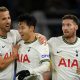 Son Heung-Min celebrates with Harry Kane and Matt Doherty of Tottenham Hotspur after scoring the team's fourth goal during the Premier League match between Crystal Palace and Tottenham Hotspur at Selhurst Park on January 04, 2023 in London, England. (Photo by Mike Hewitt/Getty Images)