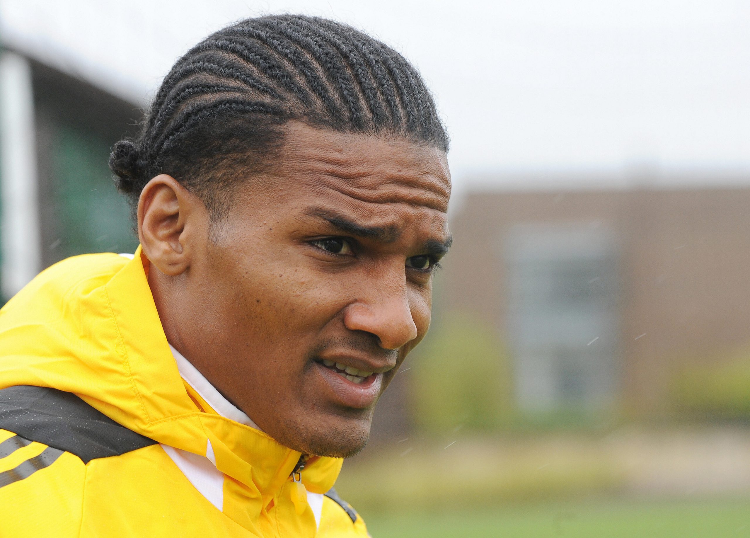 Florent Malouda arrives for a training session for Chelsea in April 2008.