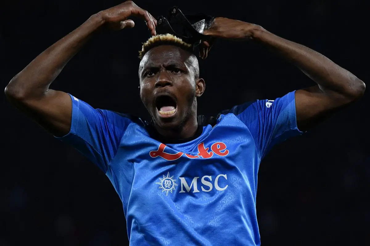 Tottenham Hotspur are exploring negotiations for Napoli striker Victor Osimhen. (Photo by FILIPPO MONTEFORTE/AFP via Getty Images)