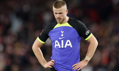 Eric Dier of Tottenham Hotspur look dejected following the team's defeat in the Emirates FA Cup Fifth Round match between Sheffield United and Tottenham Hotspur at Bramall Lane on March 01, 2023 in Sheffield, England.