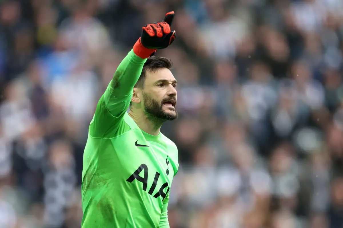 Hugo Lloris of Tottenham Hotspur gives the team instructions during the 6-1 defeat against Newcastle United.