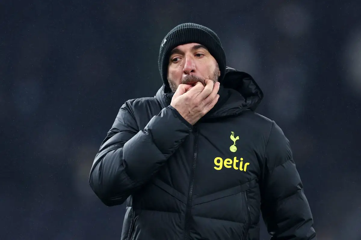 Interim Tottenham Hotspur boss Cristian Stellini laments two points dropped against Everton.  (Photo by Clive Rose/Getty Images)