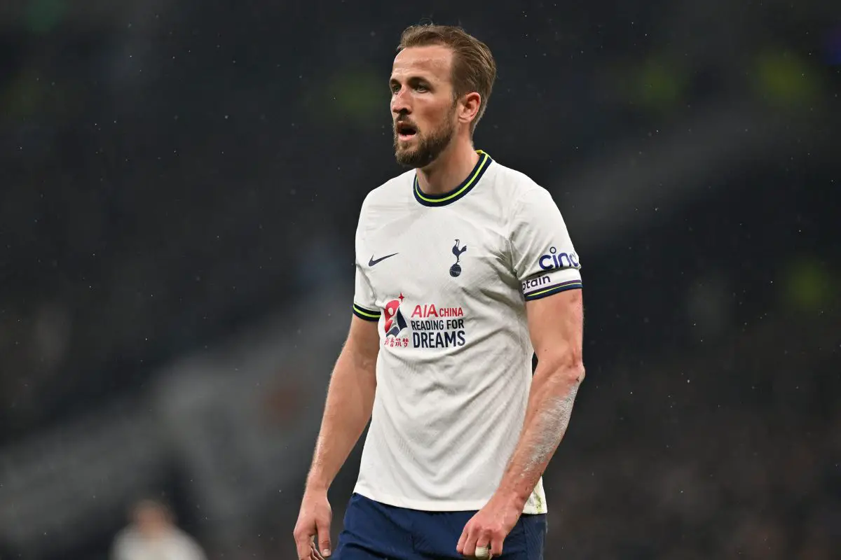 Man United are wary of getting drawn into a protracted saga for Tottenham ace Harry Kane.  (Photo by GLYN KIRK/AFP via Getty Images)