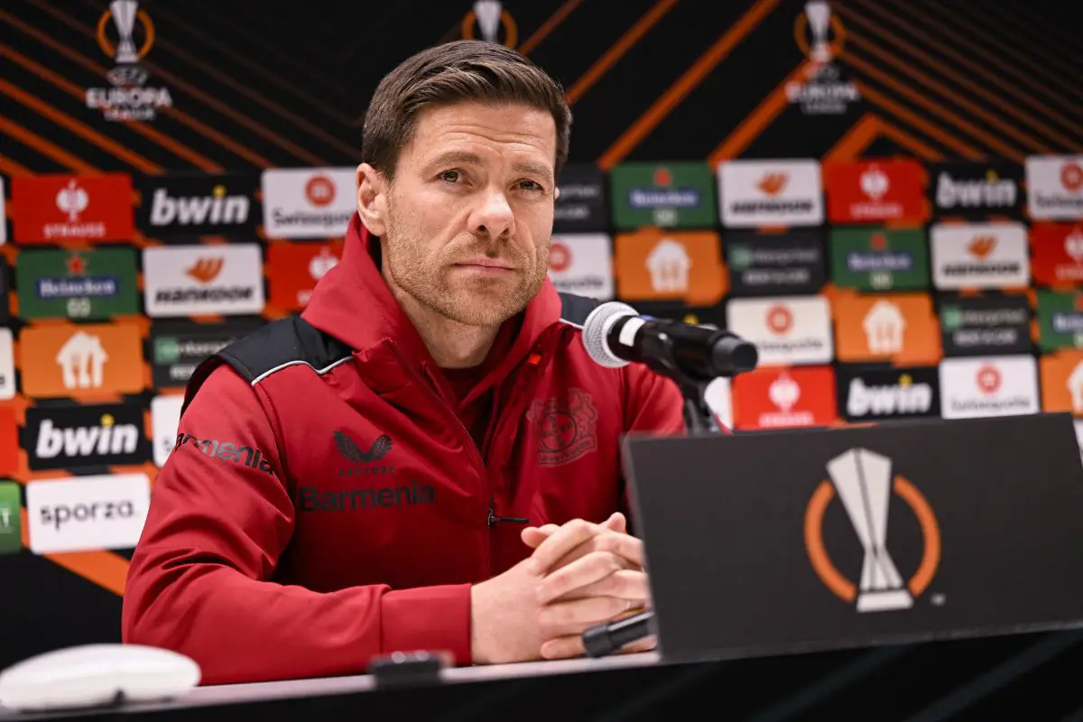 Leverkusen's head coach Xabi Alonso could be at Tottenham (Photo by LAURIE DIEFFEMBACQ/BELGA MAG/AFP via Getty Images)