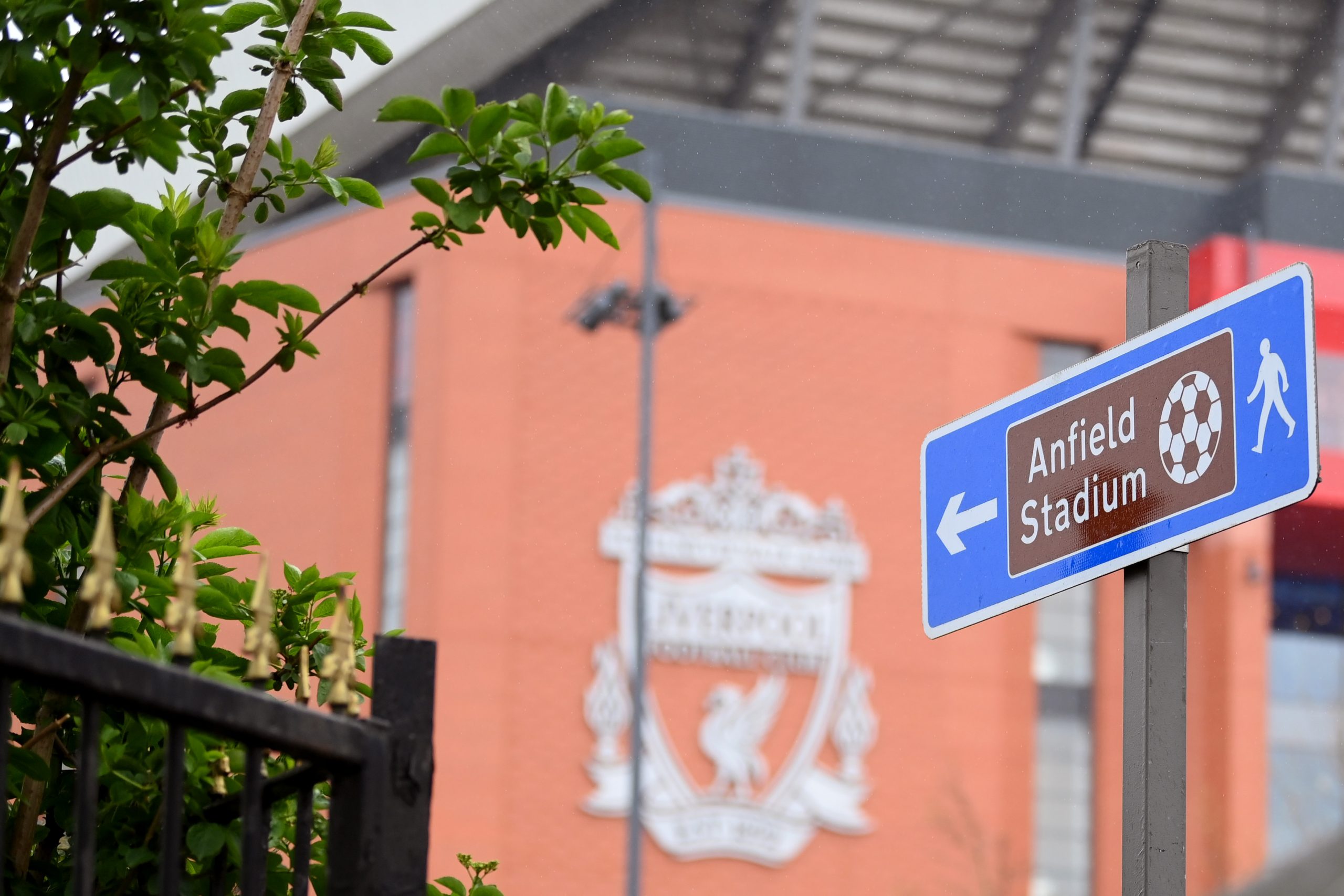 General view outside the Anfield stadium during the Premier League match between Liverpool FC and Tottenham Hotspur - April 2023.